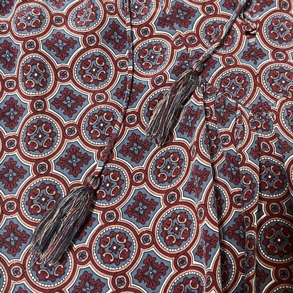 Joie 100% Silk Mini Dress XS Purple Corra B Tassel Tie Medallion Print Boho - Picture 11 of 15